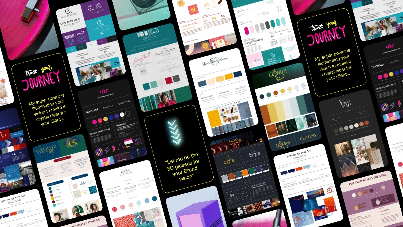 Tania Linnea Creations Portfolio Collage of Brand Boards