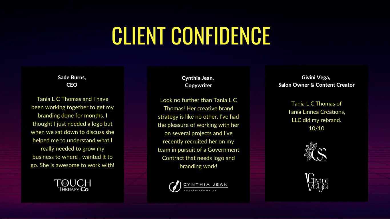 Client Confidence Testimonials