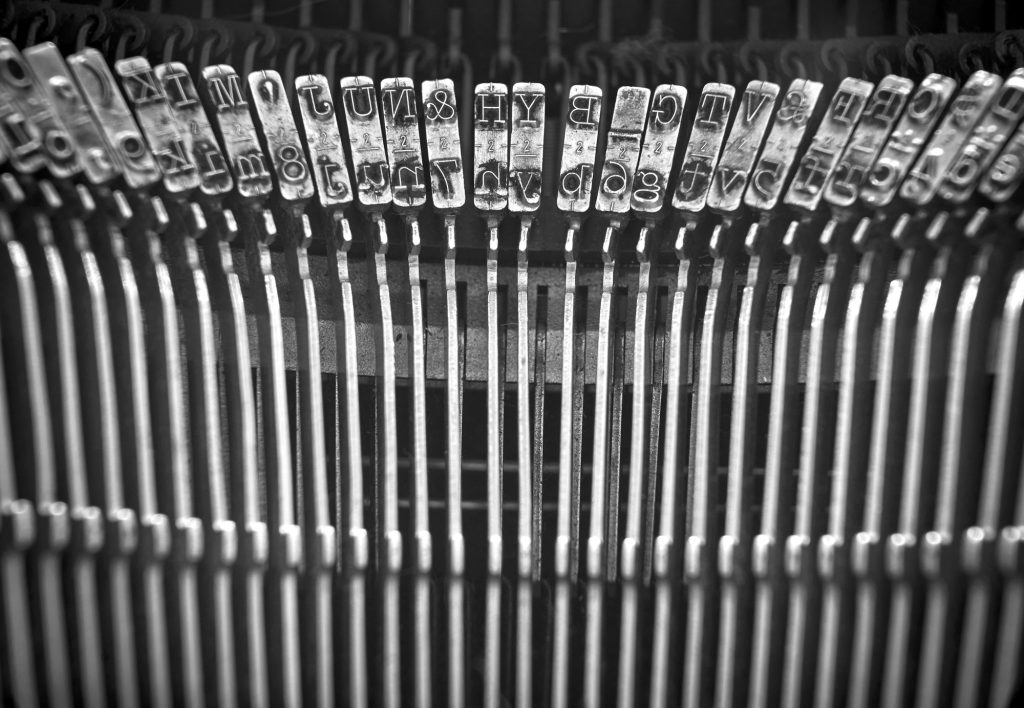 Details of an old retro typewriter