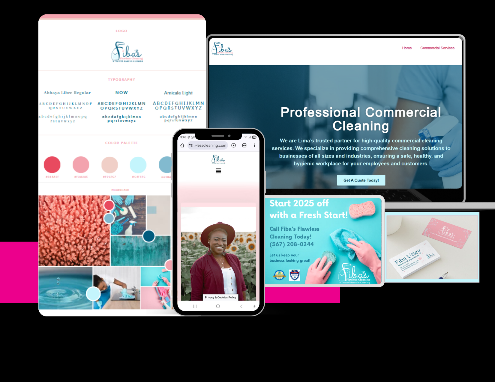 Fibas Flawless Cleaning Brand Mockups